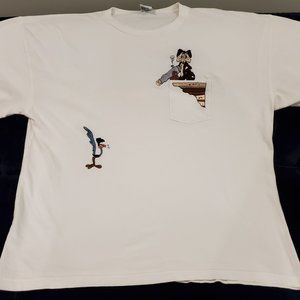 Warner Bros Looney Tunes Knit Pocket T shirt XXL